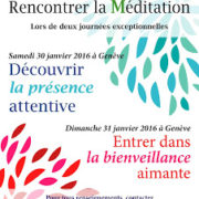 Image d'un flyer sur deux journées de méditation à Genève