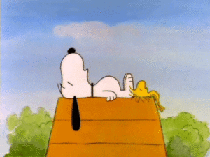 Gif de Snoopy en train de dormir
