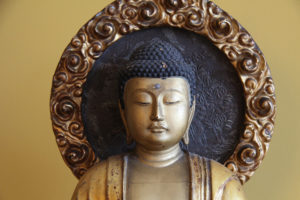 Haut d'une sculpture de bouddha
