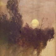 Tableau de Roman Kochanowski montrant un paysage nocturne.