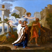 Image du tableau "La fuite en Égypte" de Nicolas Poussin