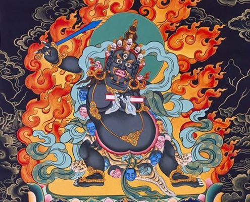 Image d'une déité courroucée de la tradition thibétaine