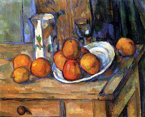 Détail d'un tableau : pommes sur une table