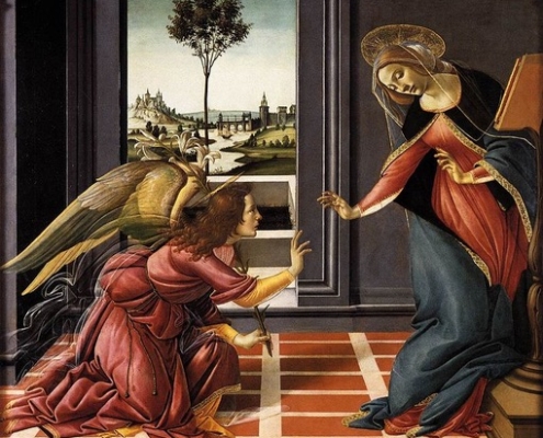 Image du tableau "L'Annonciation" de Botticelli