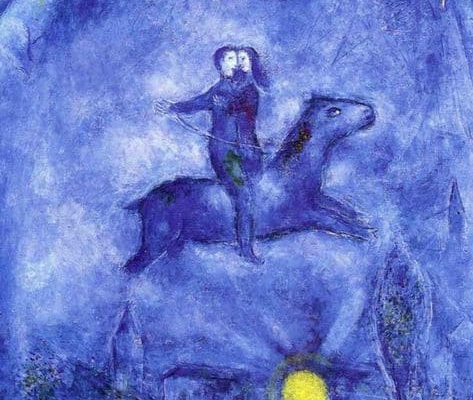 Image du tableau de Chagall "Le cheval d'ébène" (1946)